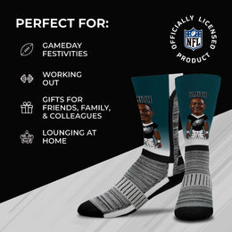 Philadelphia Eagles For Bare Feet Youth Devonta Smith  MVP Player V-Curve Crew Socks - Green