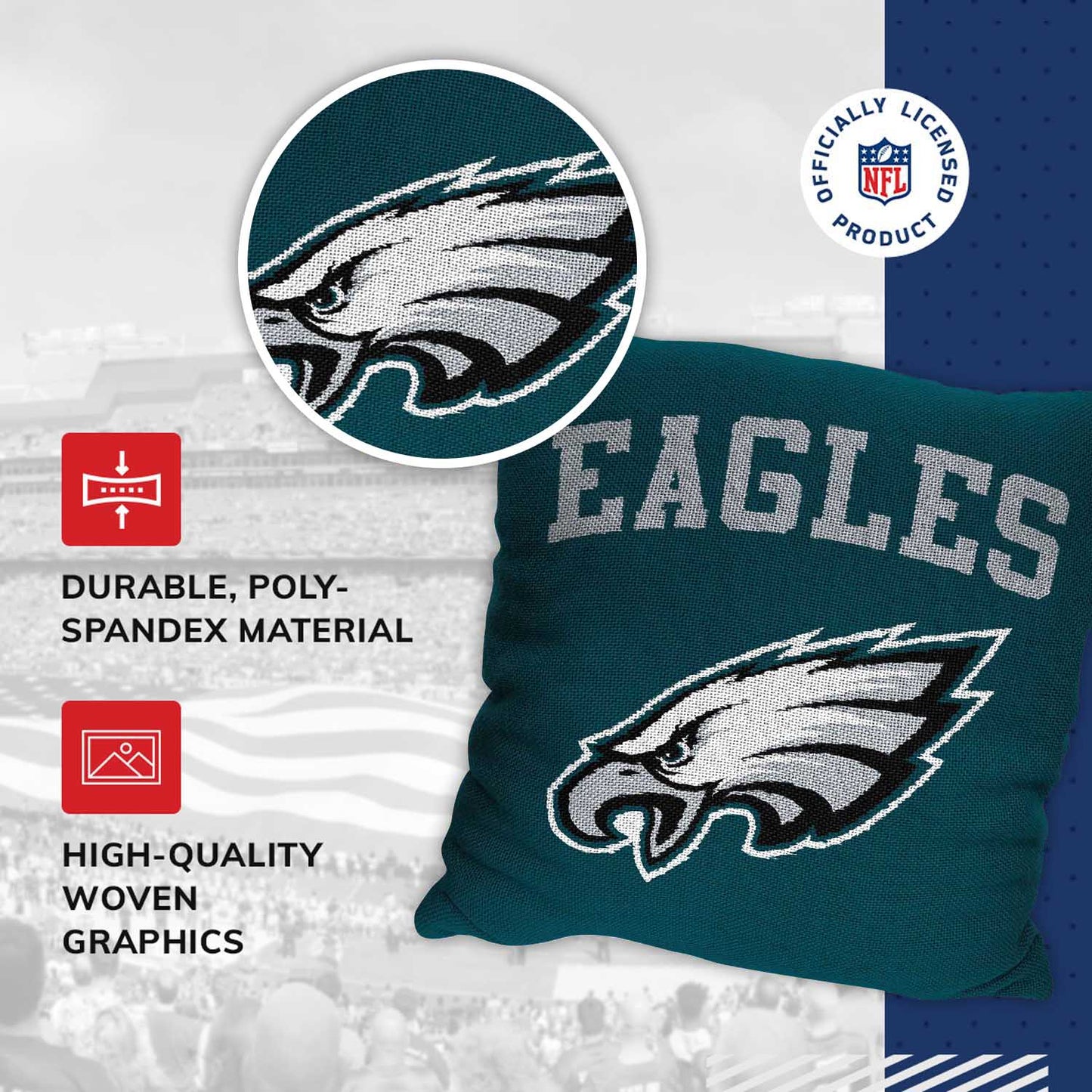 Philadelphia Eagles NFL Decorative Football Throw Pillow - Forest Green