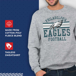 Philadelphia Eagles NFL Team Stripe Crew Sweatshirt - Sport Gray