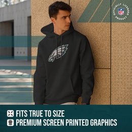 Philadelphia Eagles NFL Adult Unisex Modern Throwback Ultra Soft Fleece Hooded Sweatshirt - Black Heather