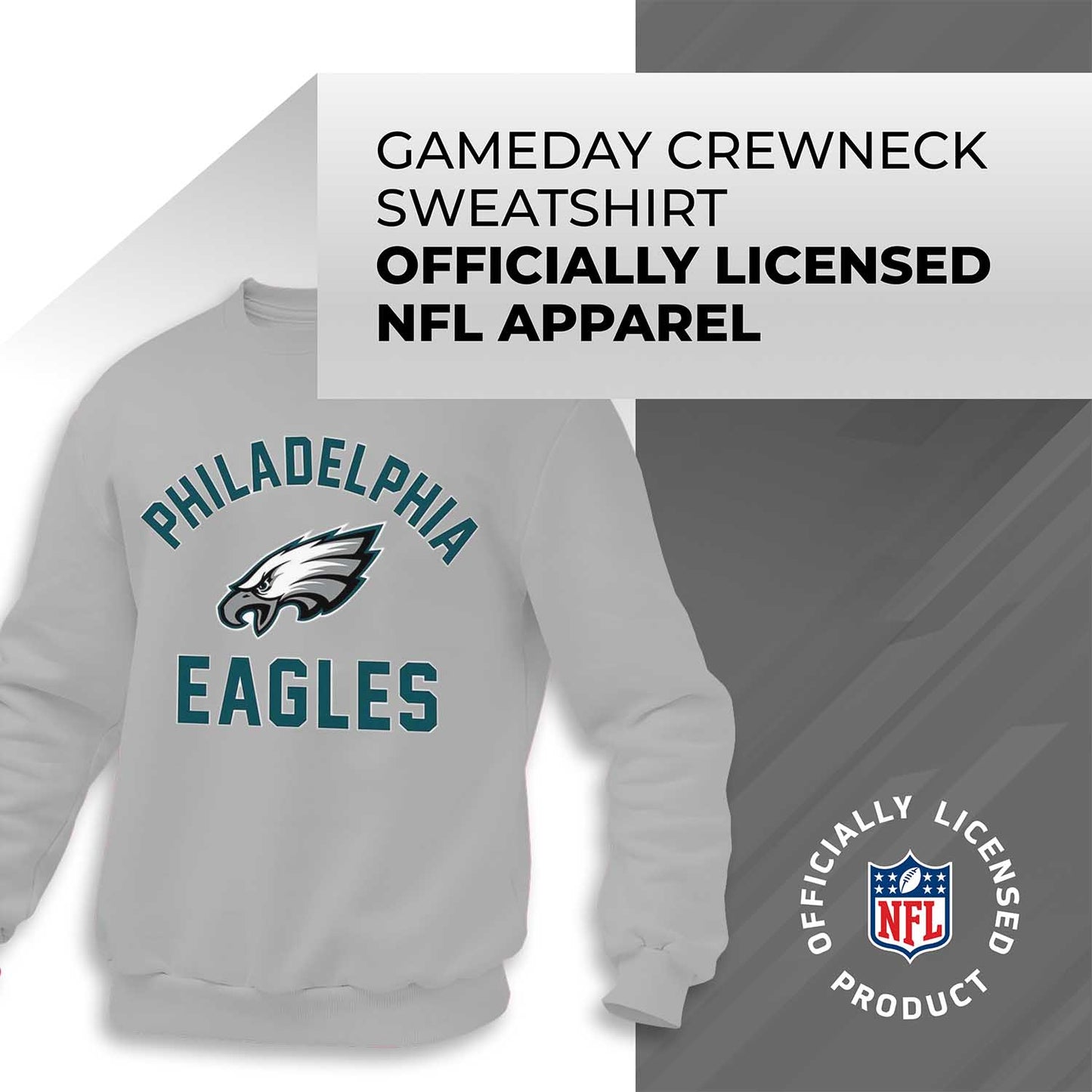 Philadelphia Eagles NFL Adult Gameday Football Crewneck Sweatshirt - Gray
