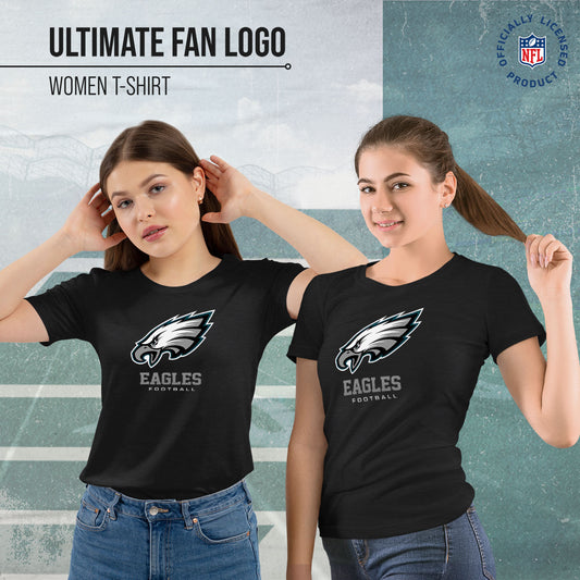 Philadelphia Eagles Women's NFL Ultimate Fan Logo Short Sleeve T-Shirt - Black