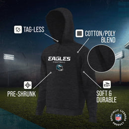 Philadelphia Eagles Adult NFL Football Helmet Heather Hooded Sweatshirt  - Charcoal