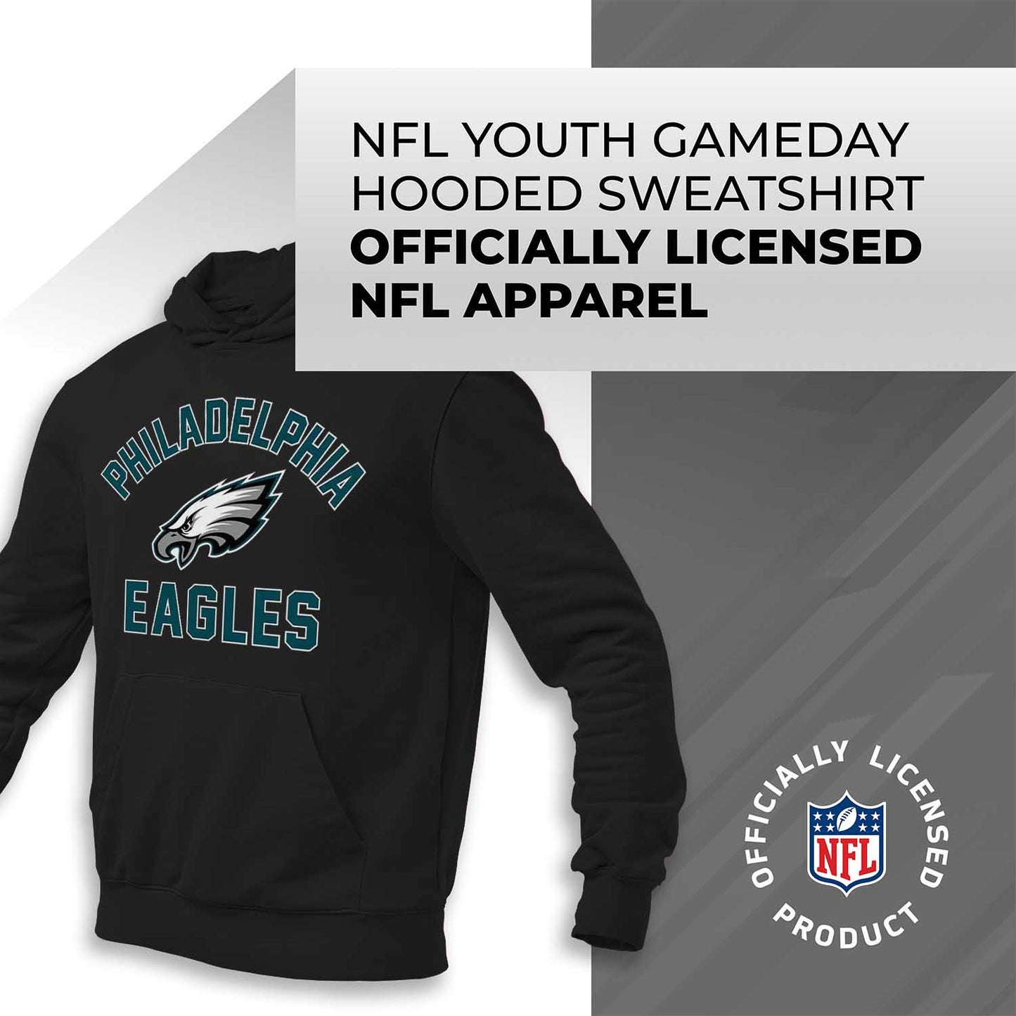 Philadelphia Eagles NFL Youth Gameday Hooded Sweatshirt - Black