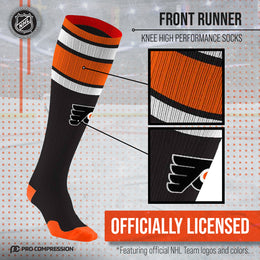 Philadelphia Flyers NHL Adult Knee High-Performance Socks - Black