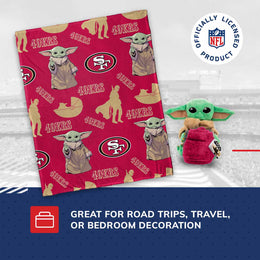 San Francisco 49ers  NFL x Star Wars Pillow & Blanket Set 40" x 50" featuring The Child - Cardinal