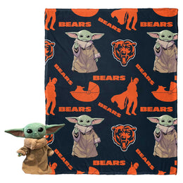 Chicago Bears  NFL x Star Wars Pillow & Blanket Set 40" x 50" featuring The Child - Navy