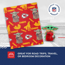 Kansas City Chiefs  NFL x Star Wars Pillow & Blanket Set 40" x 50" featuring The Child - Red