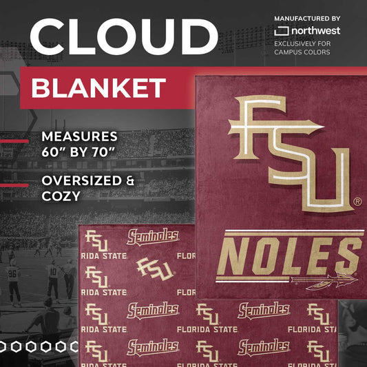 Florida State Seminoles NCAA Double Sided Blanket - Maroon
