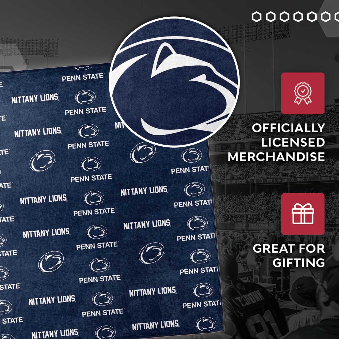 Penn State Nittany Lions NCAA Double Sided Blanket - Navy