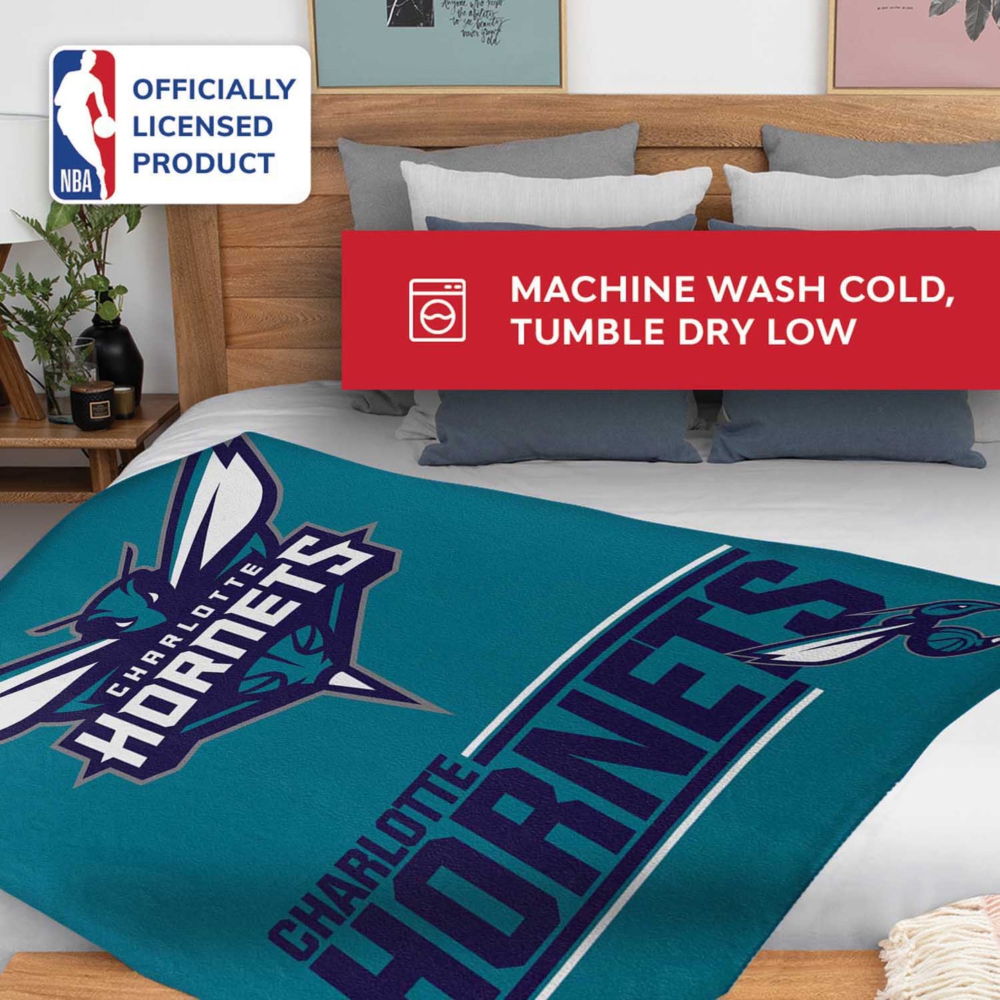 Charlotte Hornets NBA Double Sided Blanket - Teal