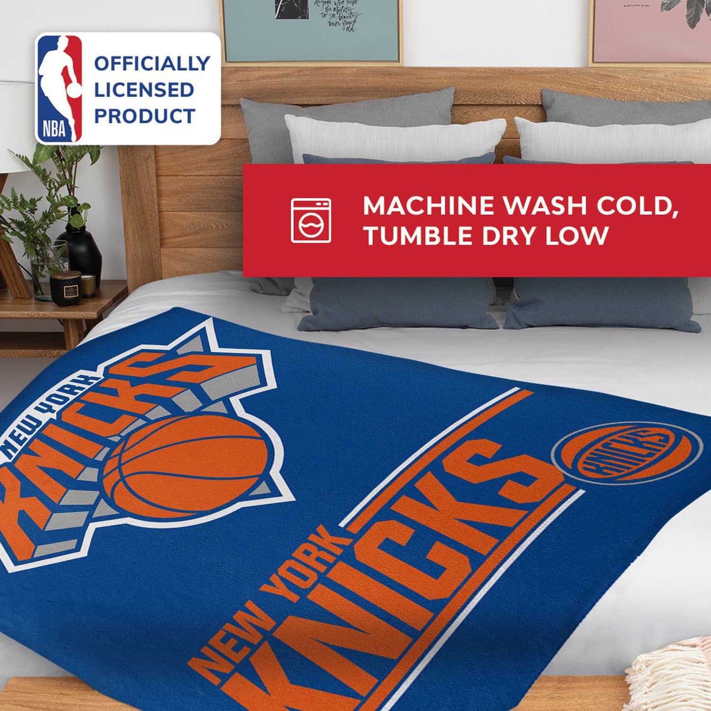 New York Knicks NBA Double Sided Blanket - Royal