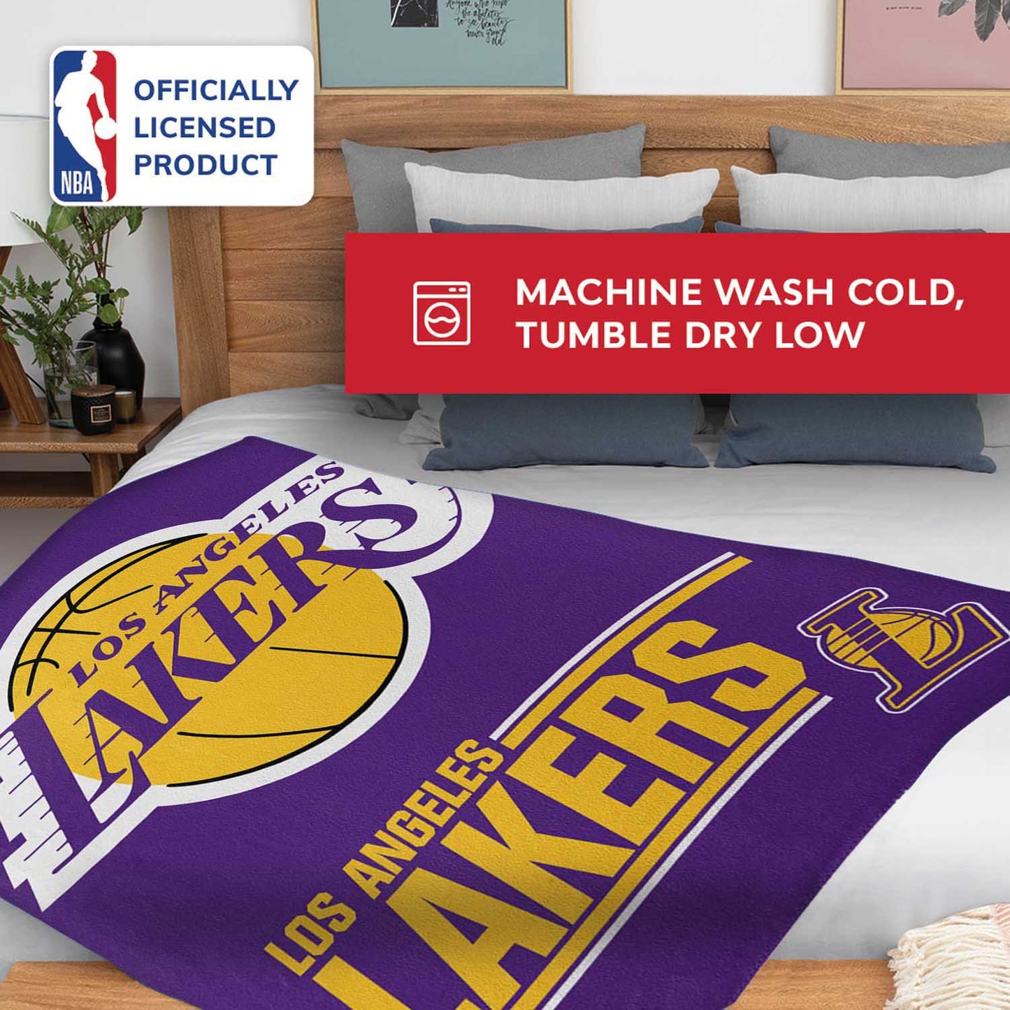 Los Angeles Lakers NBA Double Sided Blanket - Purple