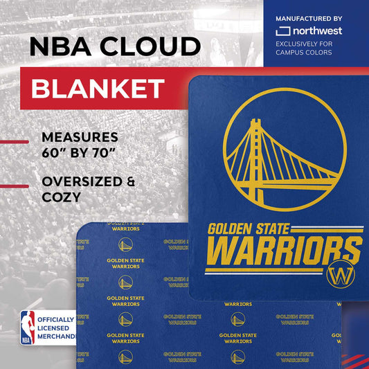 Golden State Warriors NBA Double Sided Blanket - Royal