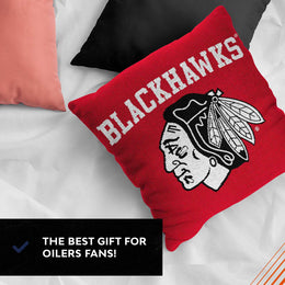 Chicago Blackhawks NHL Decorative Pillows- Enhance Your Space with Woven Throw Pillows - Red