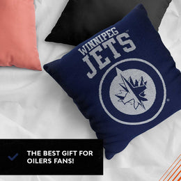 Winnipeg Jets NHL Decorative Pillows- Enhance Your Space with Woven Throw Pillows - Navy