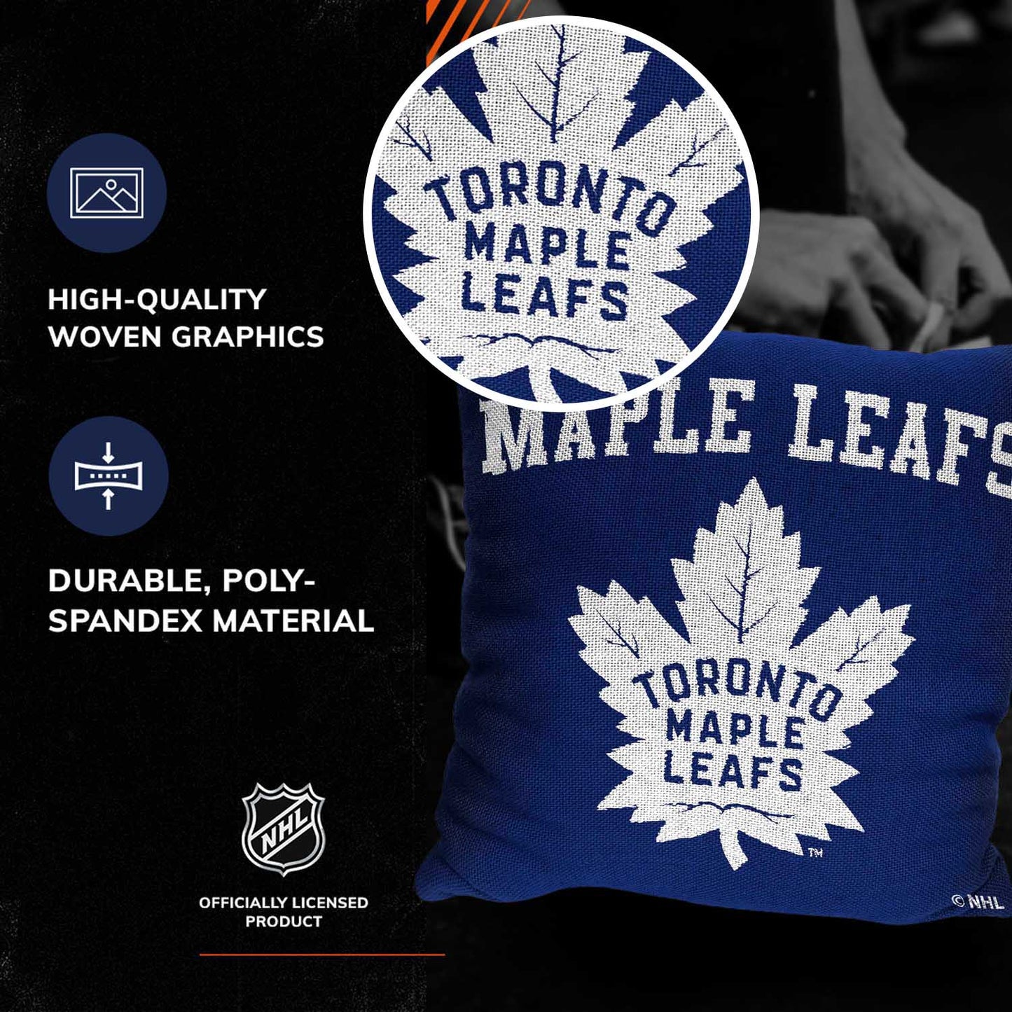Toronto Maple Leafs NHL Decorative Pillows- Enhance Your Space with Woven Throw Pillows - Blue