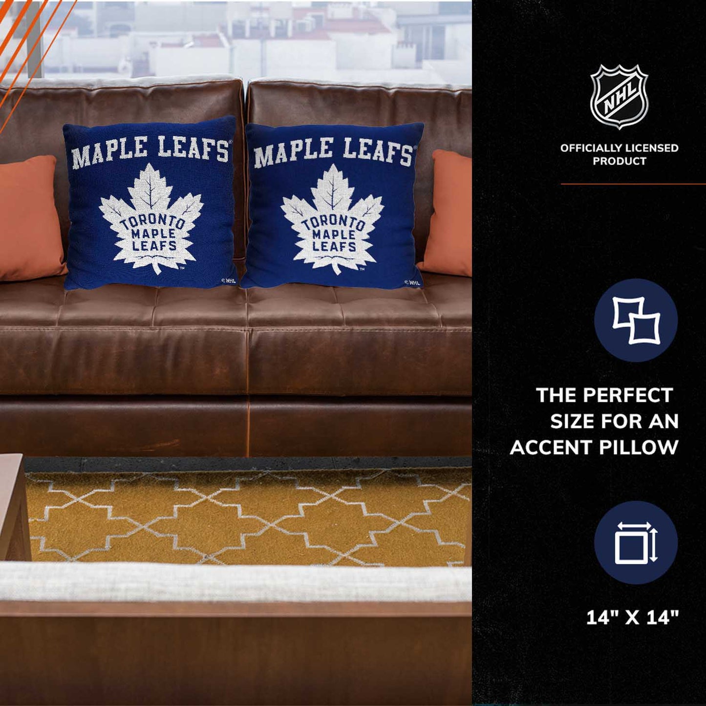 Toronto Maple Leafs NHL Decorative Pillows- Enhance Your Space with Woven Throw Pillows - Blue