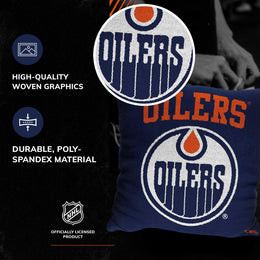 Edmonton Oilers NHL Decorative Pillows- Enhance Your Space with Woven Throw Pillows - Navy