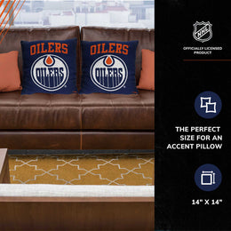 Edmonton Oilers NHL Decorative Pillows- Enhance Your Space with Woven Throw Pillows - Navy