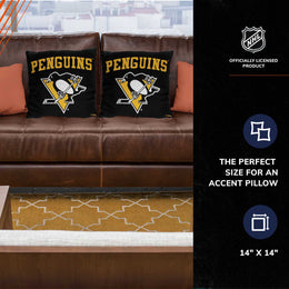 Pittsburgh Penguins NHL Decorative Pillows- Enhance Your Space with Woven Throw Pillows - Black