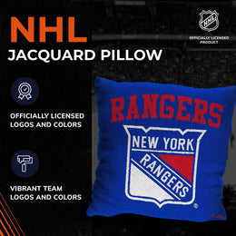 New York Rangers NHL Decorative Pillows- Enhance Your Space with Woven Throw Pillows - Blue
