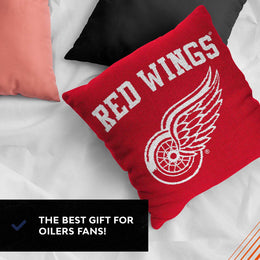 Detroit Red Wings NHL Decorative Pillows- Enhance Your Space with Woven Throw Pillows - Red