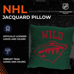 Minnesota Wild NHL Decorative Pillows- Enhance Your Space with Woven Throw Pillows - Green