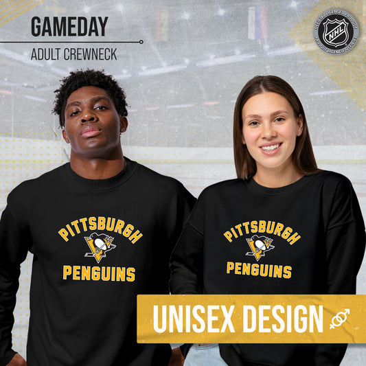 Pittsburgh Penguins Adult NHL Gameday Crewneck Sweatshirt - Black