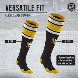 Pittsburgh Penguins NHL Adult Knee High-Performance Socks - Black