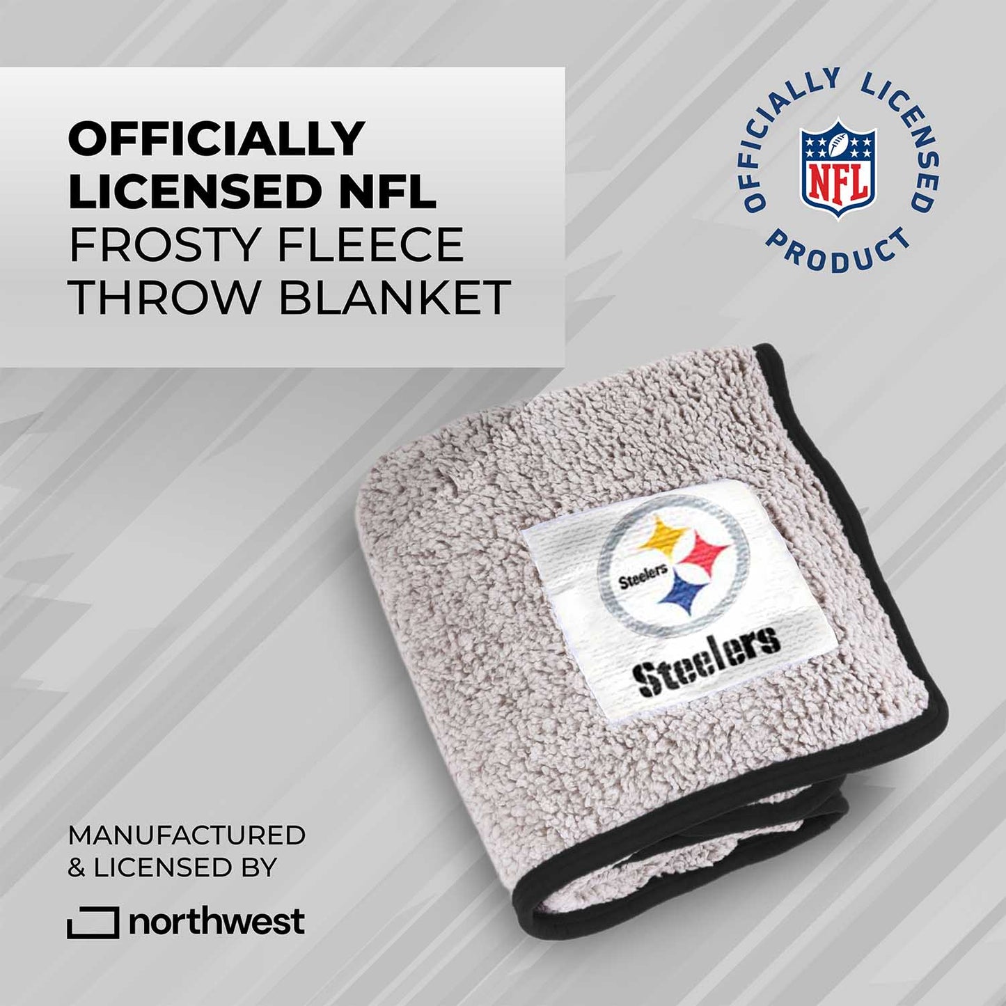 Pittsburgh Steelers NFL Silk Touch Sherpa Throw Blanket - Black