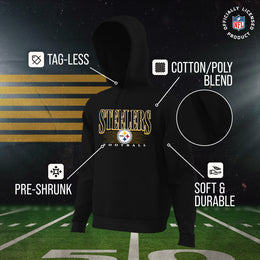 Pittsburgh Steelers NFL Adult Unisex Overtime Blueprint Soft Fleece Hooded Sweatshirt - Black