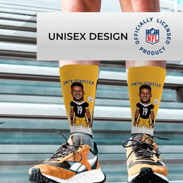 Pittsburgh Steelers NFL Adult V Curve MVP Player Crew Socks - Gold #19