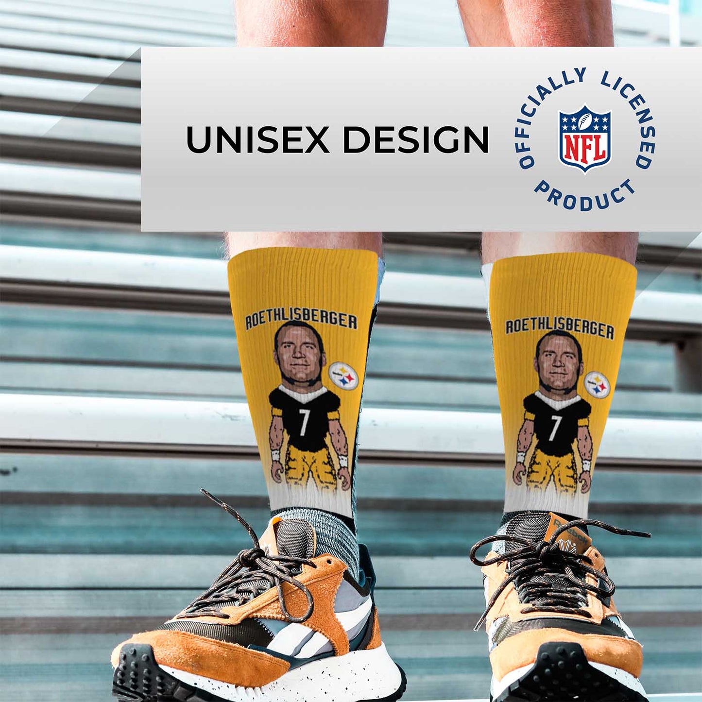 Pittsburgh Steelers NFL V Curve Socks - Gold