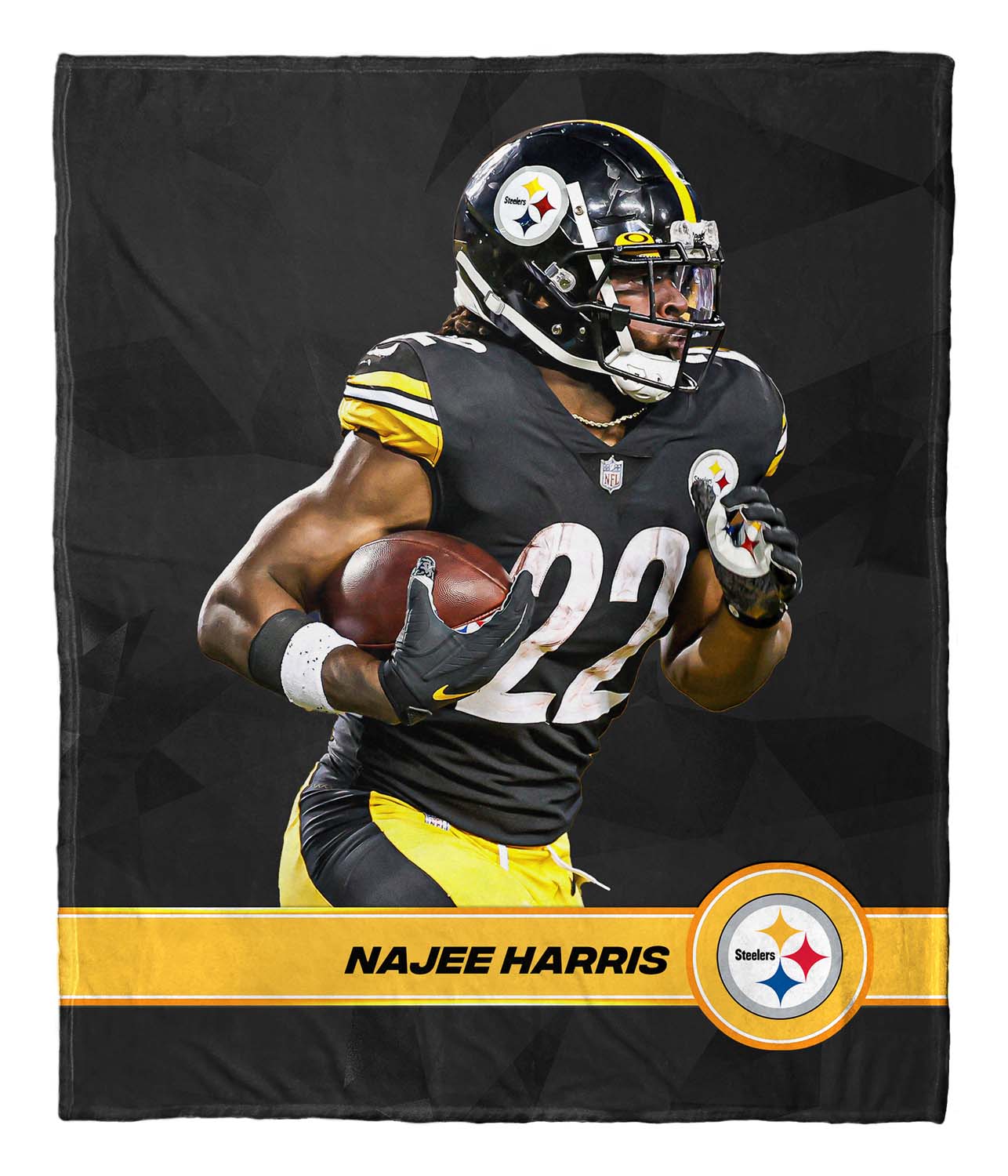 Pittsburgh Steelers NFL Hi-Def Najee Harris Silk Blanket - Black