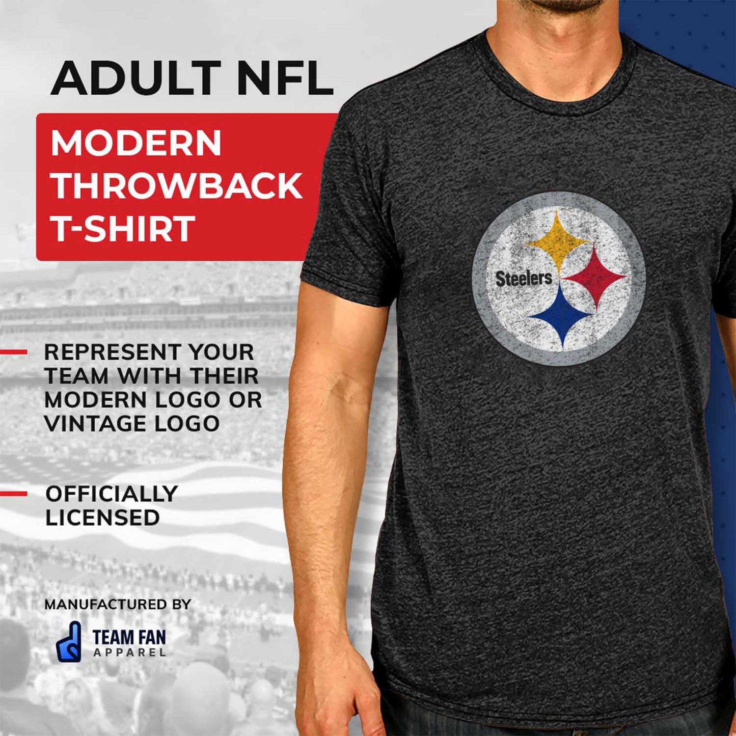 Pittsburgh Steelers NFL Modern Throwback T-shirt - Team Color
