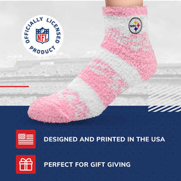 Pittsburgh Steelers NFL Cozy Soft Slipper Socks - Pink