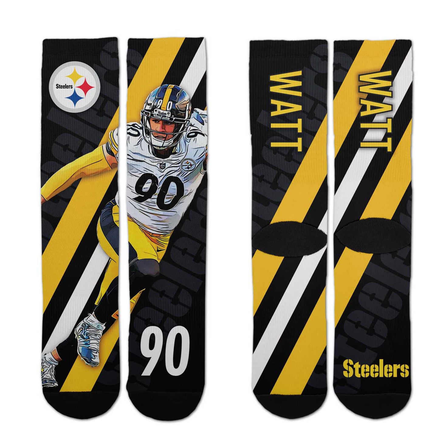 Pittsburgh Steelers NFL Youth Player Stripe Sock - Black