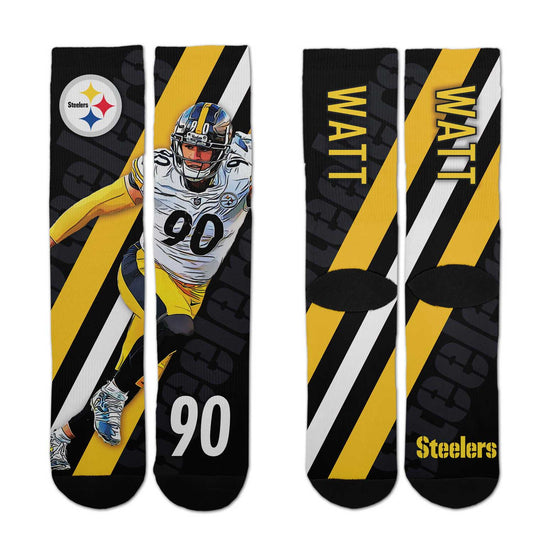 Pittsburgh Steelers NFL Youth Player Stripe Sock - Black
