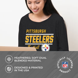 Pittsburgh Steelers NFL Womens Crew Neck Light Weight - Charcoal