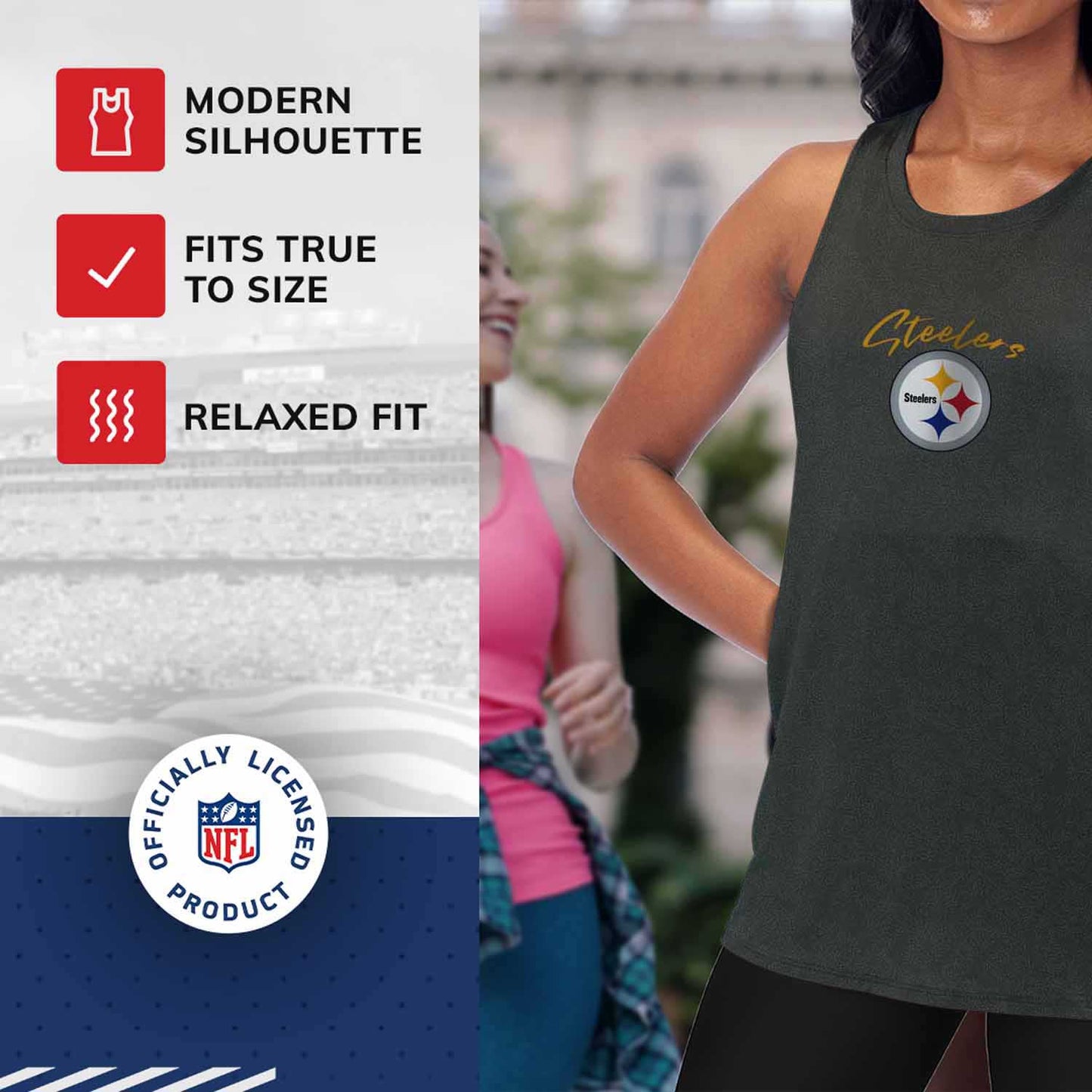 Pittsburgh Steelers NFL Women's Muscle Tank - Black