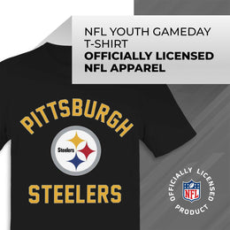 Pittsburgh Steelers NFL Youth Gameday Football T-Shirt - Black