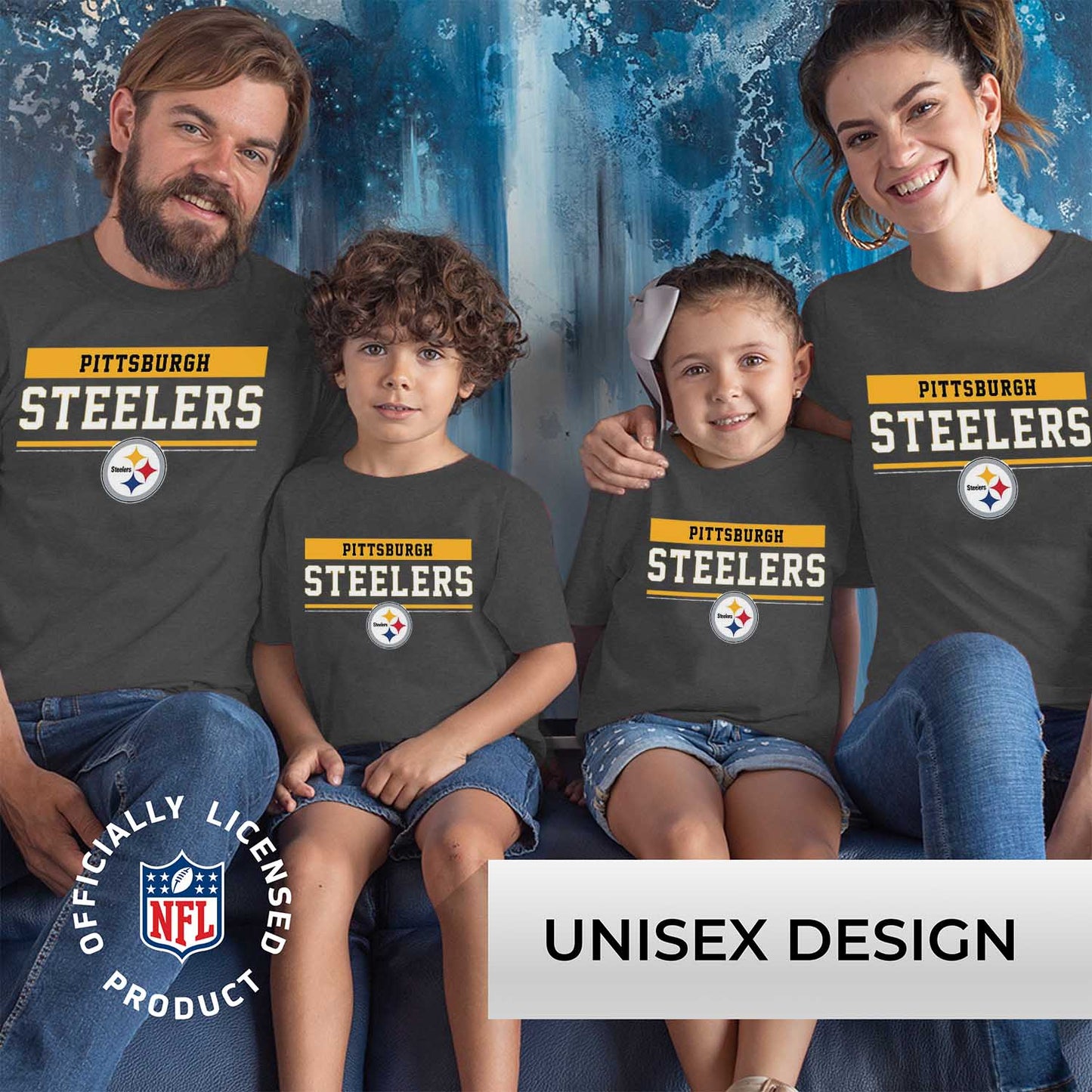 Pittsburgh Steelers NFL Youth Short Sleeve Charcoal T Shirt - Charcoal