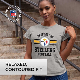 Pittsburgh Steelers NFL Womens Short Sleeve Property of Tshirt - Gray