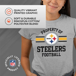 Pittsburgh Steelers NFL Womens Short Sleeve Property of Tshirt - Gray