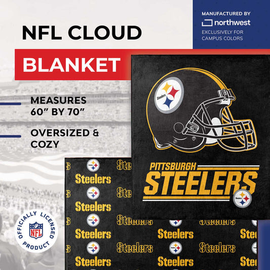 Pittsburgh Steelers NFL Double Sided Blanket - Black