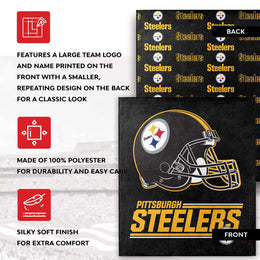Pittsburgh Steelers NFL Double Sided Blanket - Black
