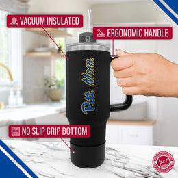 Pitt Panthers Collegiate 40oz Stainless Steel Travel Tumbler with Handle for Mom - Black