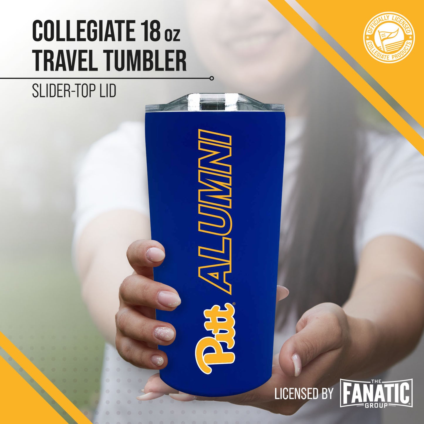 Pitt Panthers NCAA Stainless Steel Travel Tumbler for Alumni - Royal