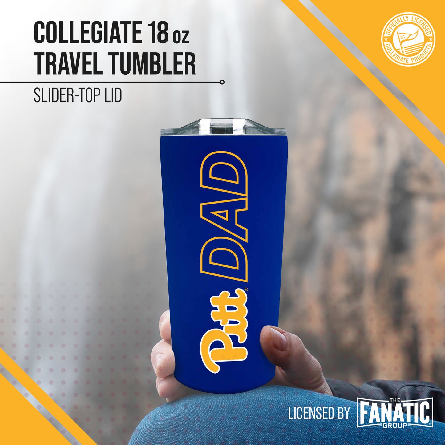 Pitt Panthers NCAA Stainless Steel Travel Tumbler for Dad - Royal